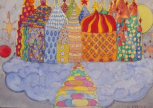 Иллюстрация "Сказочный замок", акварель, 15х21, 2012