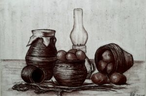 Натюрморт с картофелем, 21*29, графика, 2023